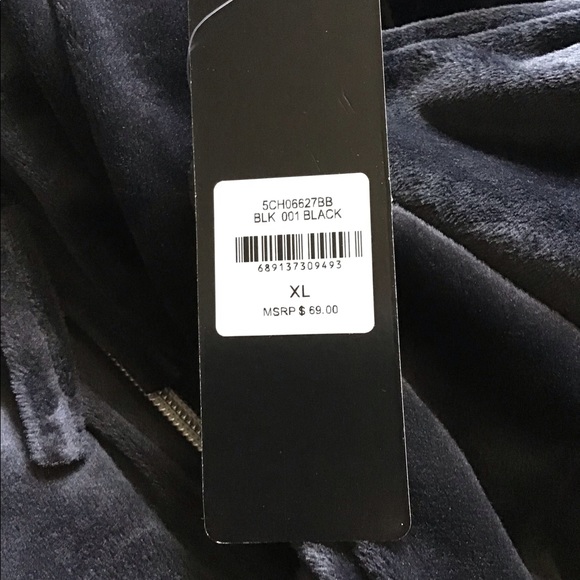 SOLD - Bebe Black Velour Hoodie - XL - NWT - Picture 4 of 12